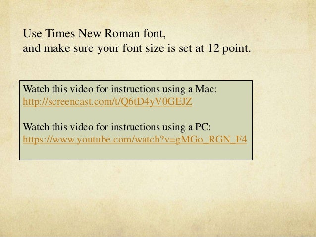 mla format 1 mla format font and size