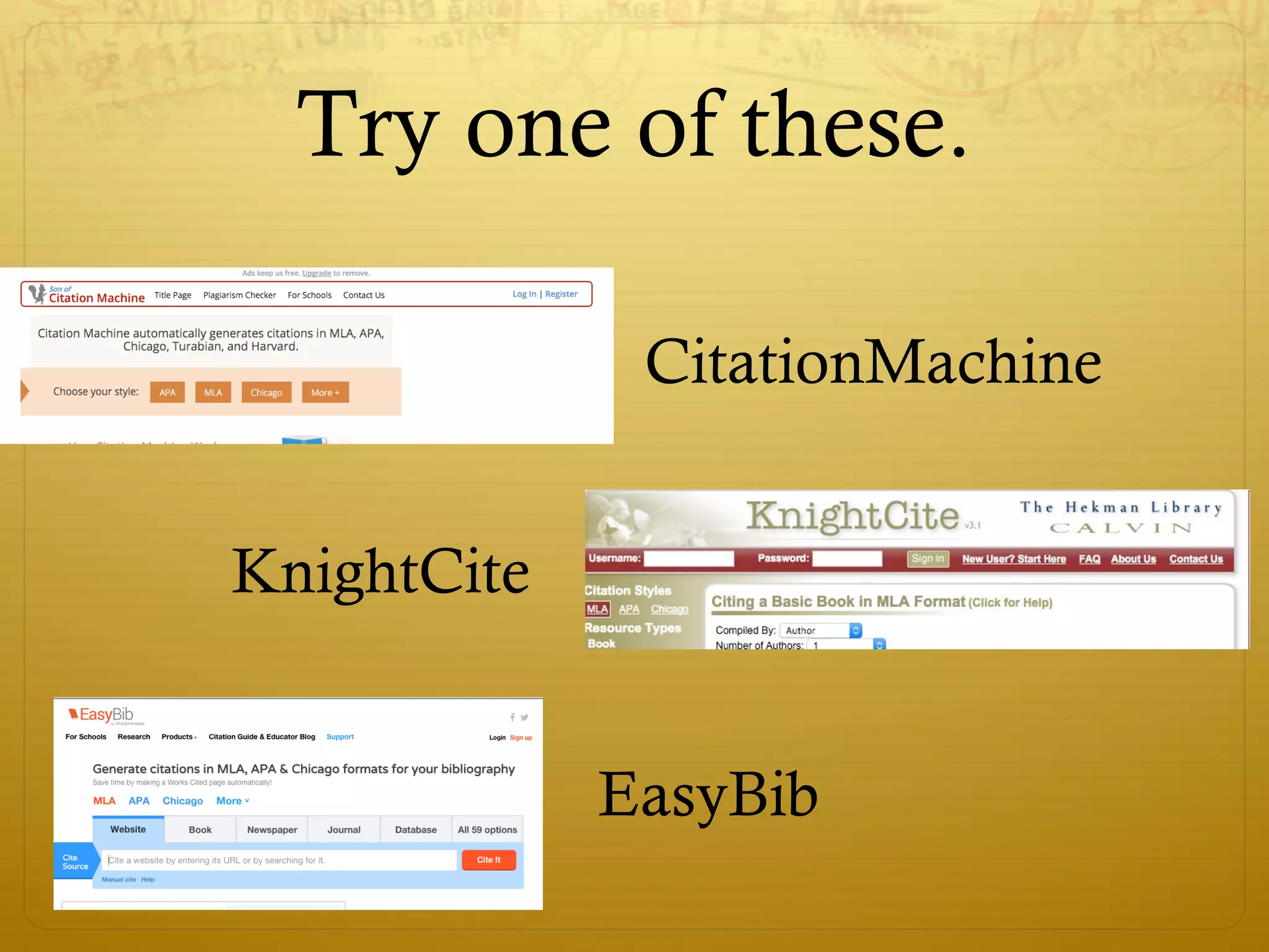 Try one of these.
CitationMachine
EasyBib
KnightCite
 