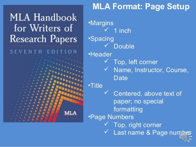 mla format page setup