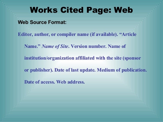 mla format mla bibliography page format