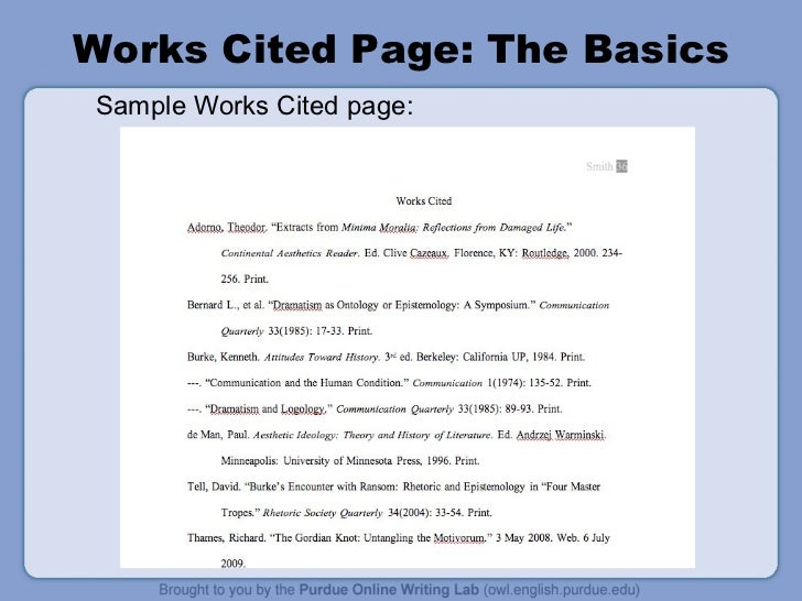 Do work cited page research paper