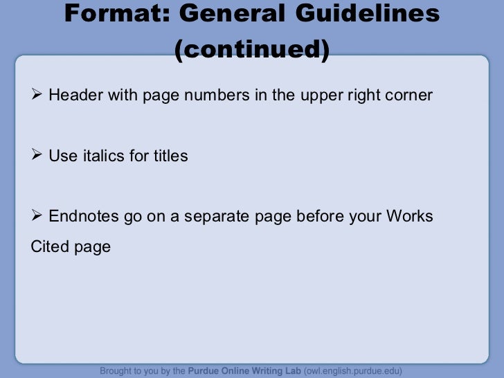 mla format ppt