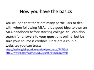 Mla formatting | PPTX