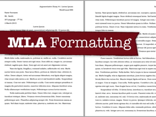 MLA Formatting
 