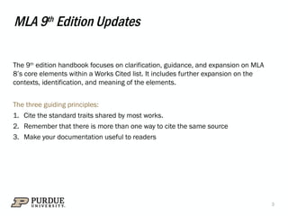 Comprehensive Guide to MLA 9th Edition Formatting and Citation | PPTX