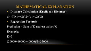 Nearest Distance Algorith Machine learning algorithm - K-Nearest algorithm | PPTX