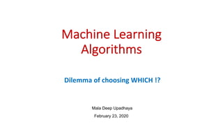 How to choose Machine Learning algorithm. | PPT