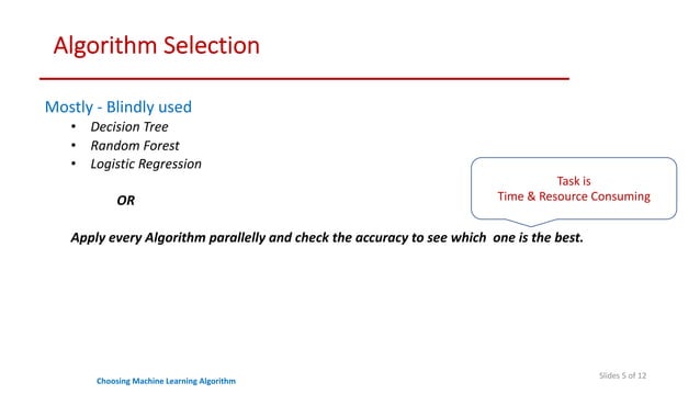 How to choose Machine Learning algorithm. | PPT
