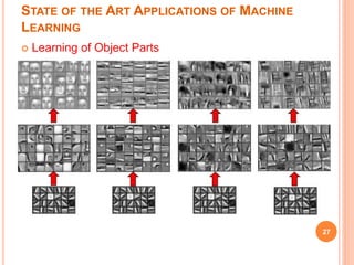 STATE OF THE ART APPLICATIONS OF MACHINE
LEARNING
 Learning of Object Parts
27
 