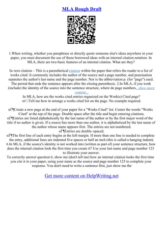 Mla Narrative Essay Format | PDF