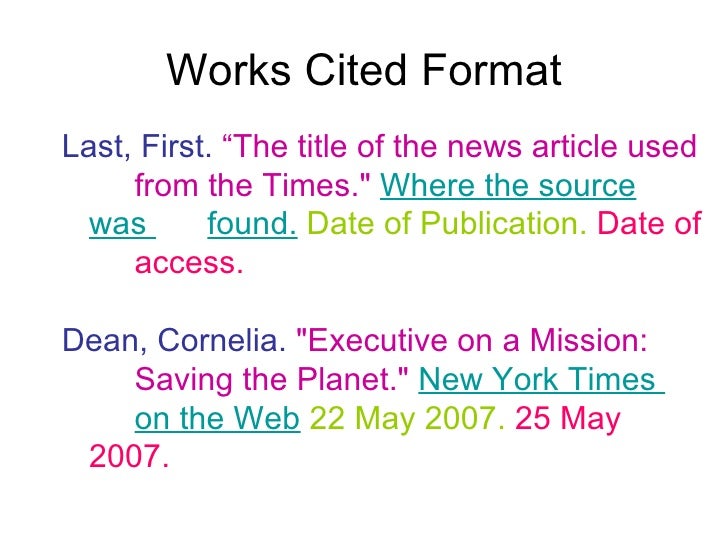 work cited mla examples