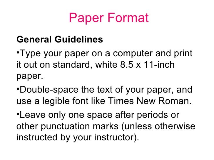 mla paper format