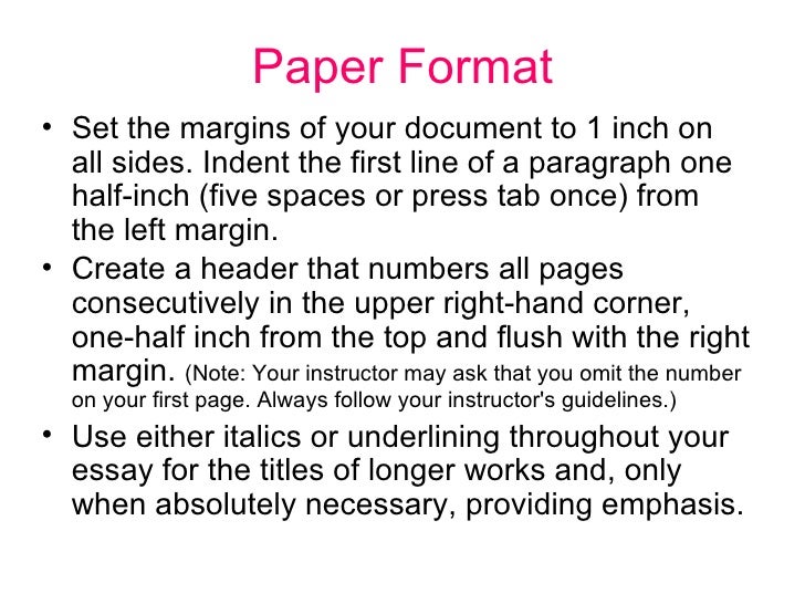 mla paper format