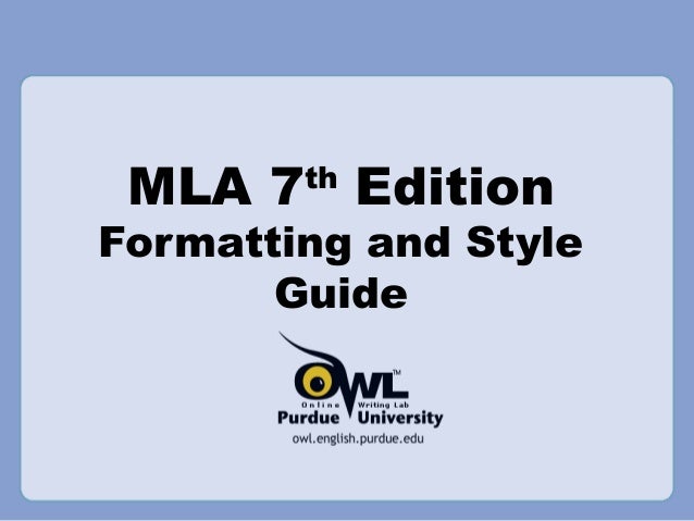 MLA Format 7th Edition