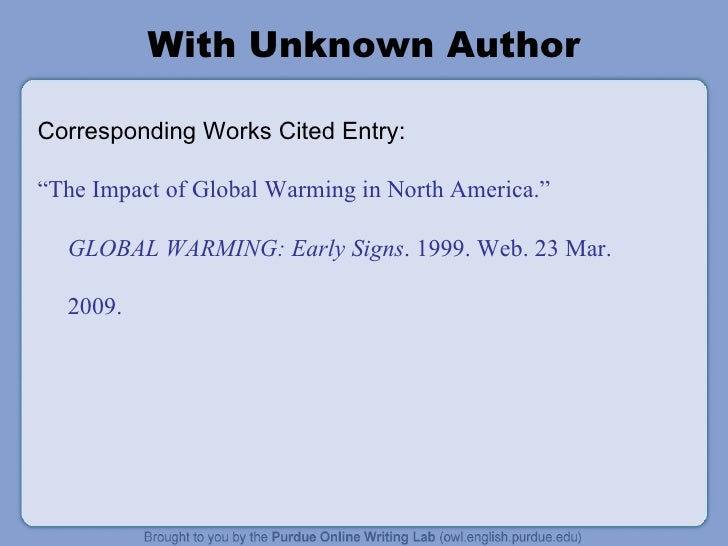 mla format wroks cited