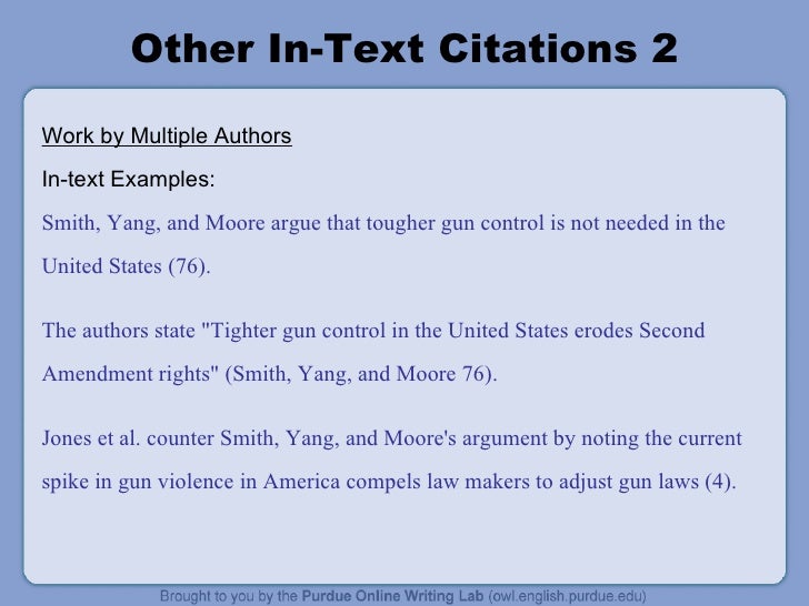 how to insert a citation when there are multiple authors