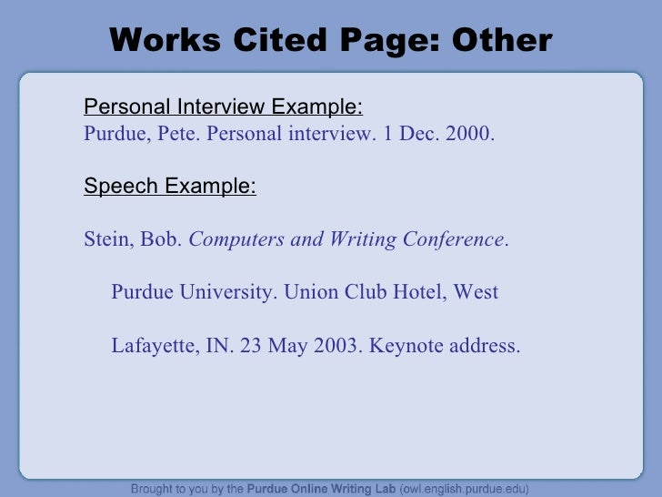 How are speeches properly cited in MLA format?