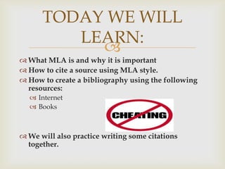 MLA powerpoint for 4th/5th Beginning Research