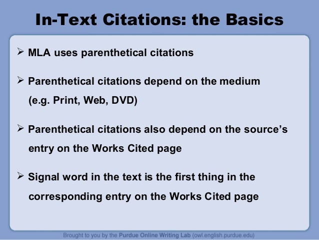 mla from owl at purdue university cited sources mla
