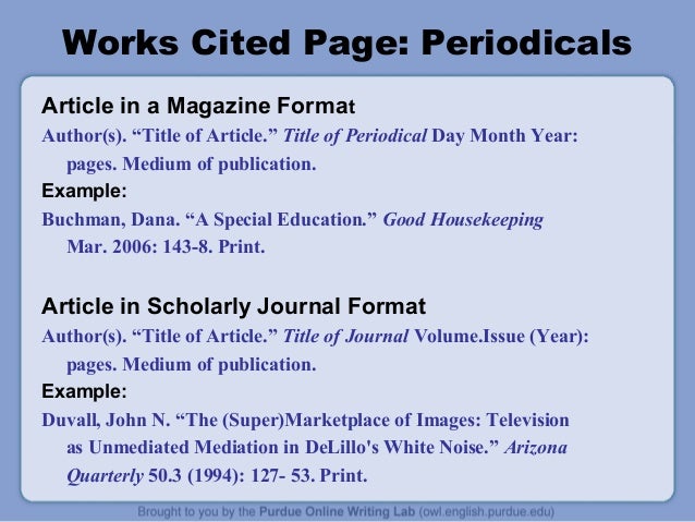 works cited online article