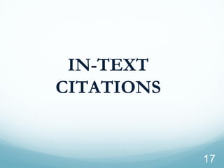 IN-TEXT 
CITATIONS 
17 
 