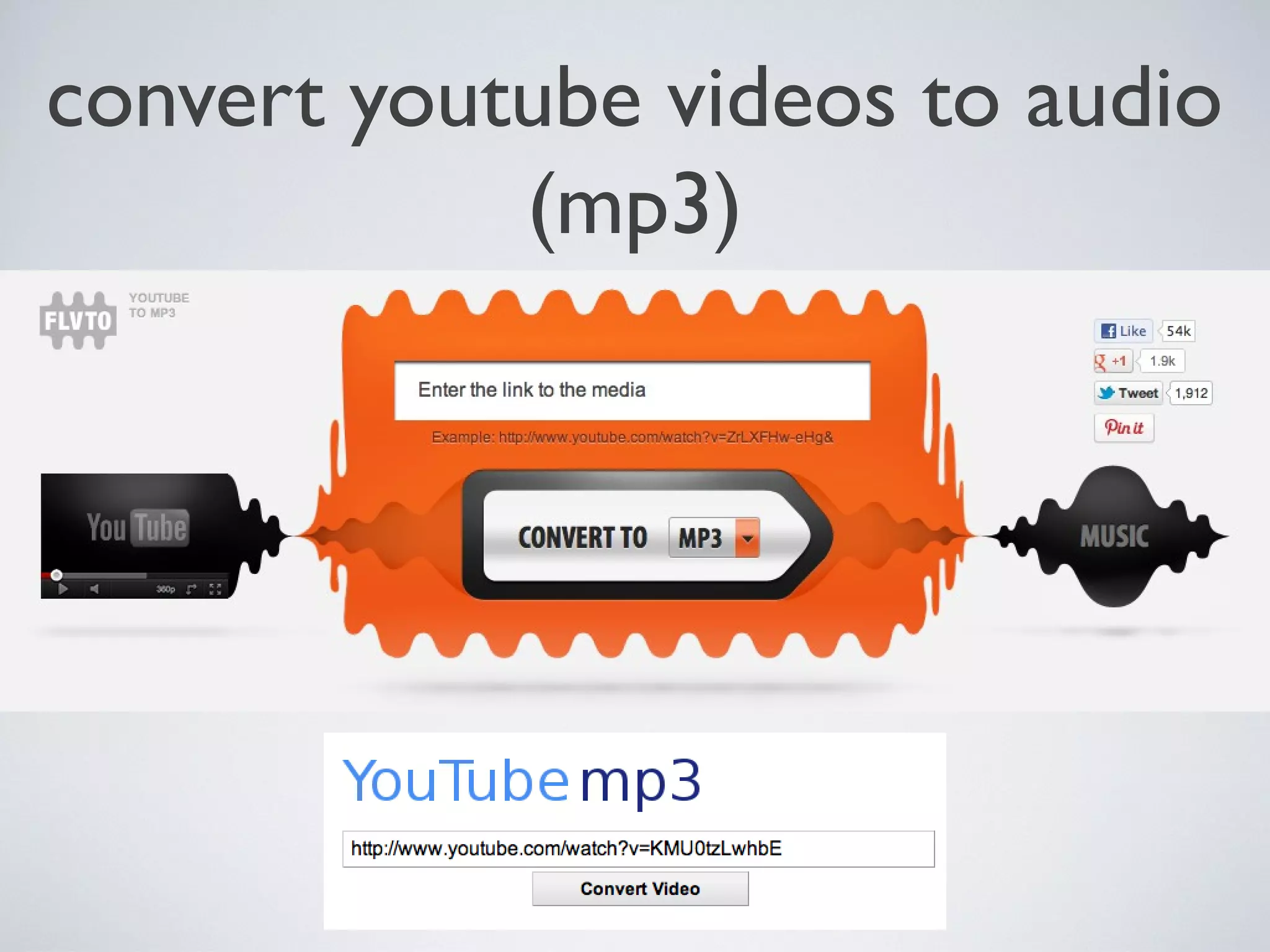 convert youtube videos to audio
(mp3)

 