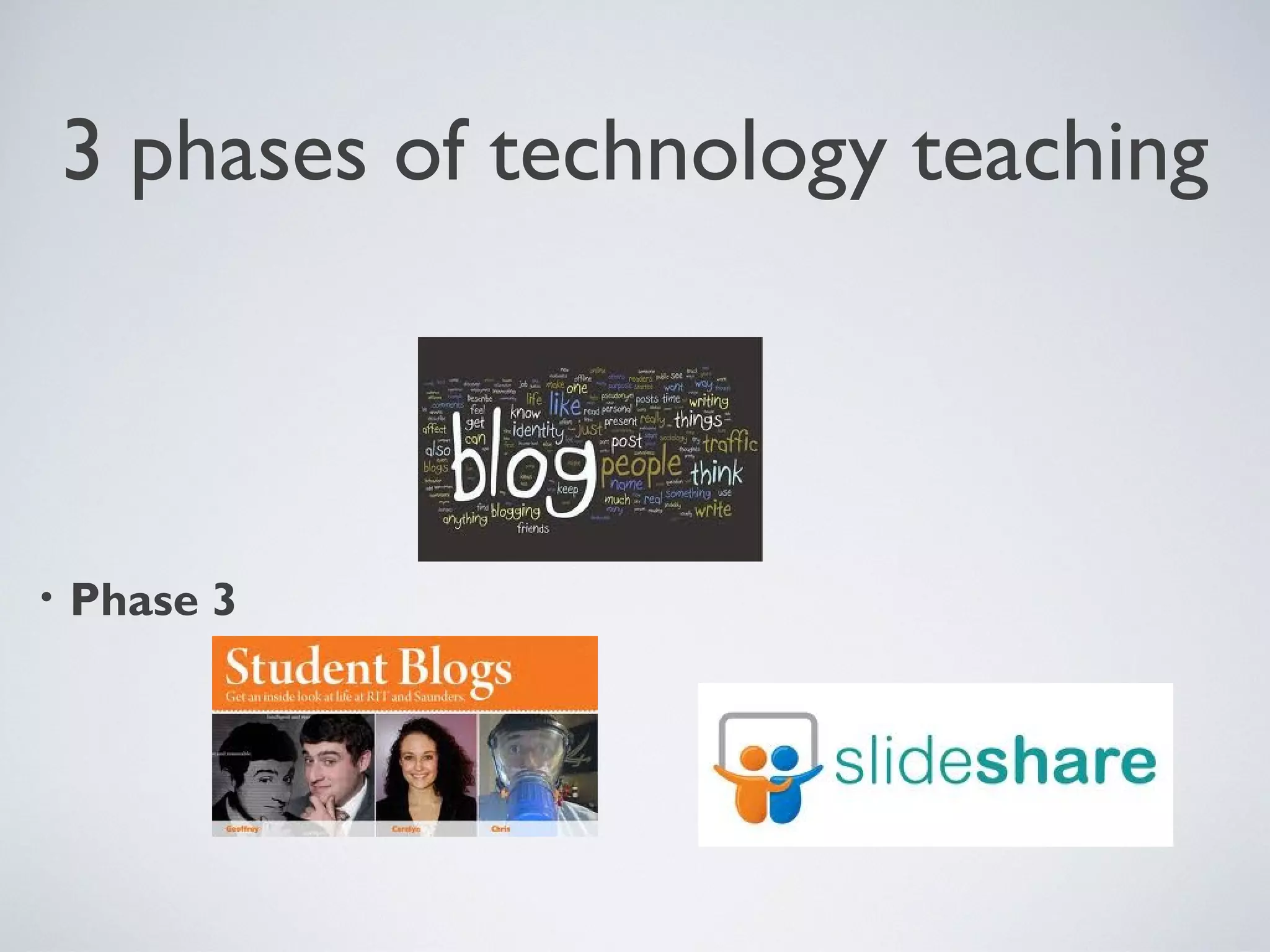 3 phases of technology teaching

•

Phase 3

 