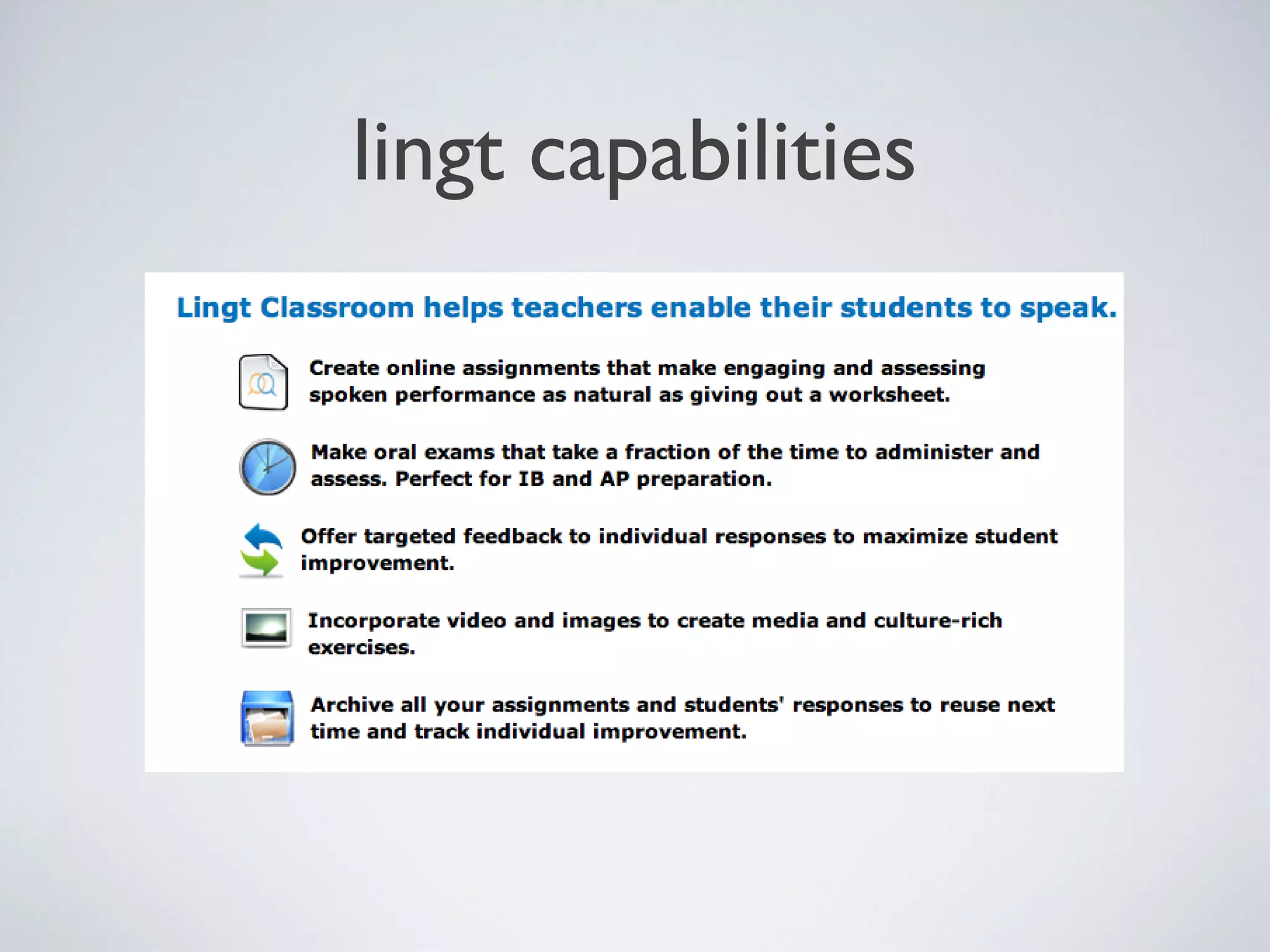 lingt capabilities

 
