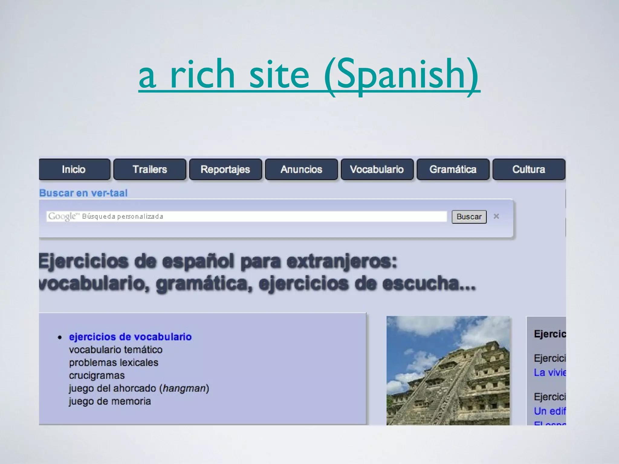 a rich site (Spanish)

 