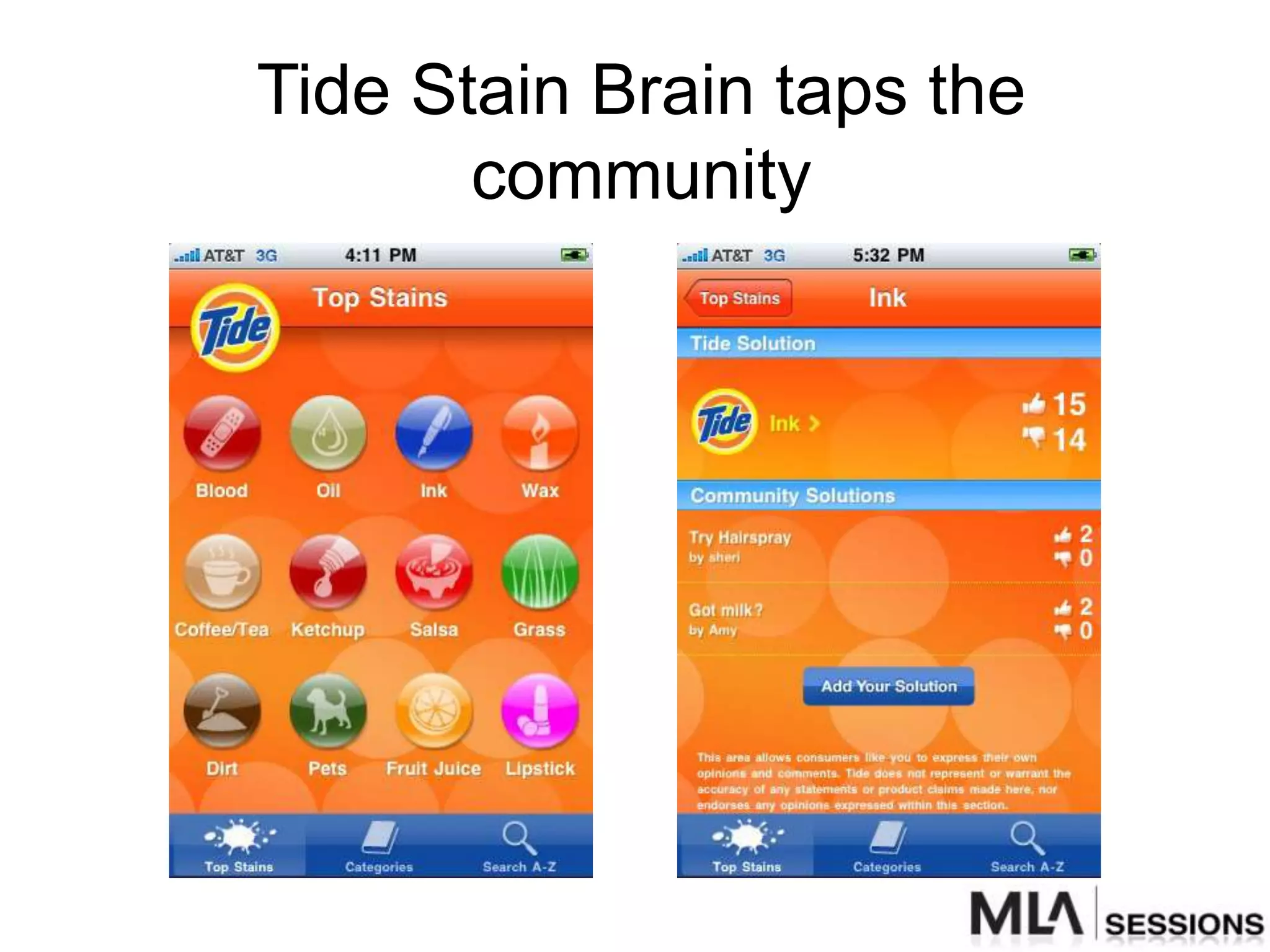 Tide Stain Brain taps the
       community
 