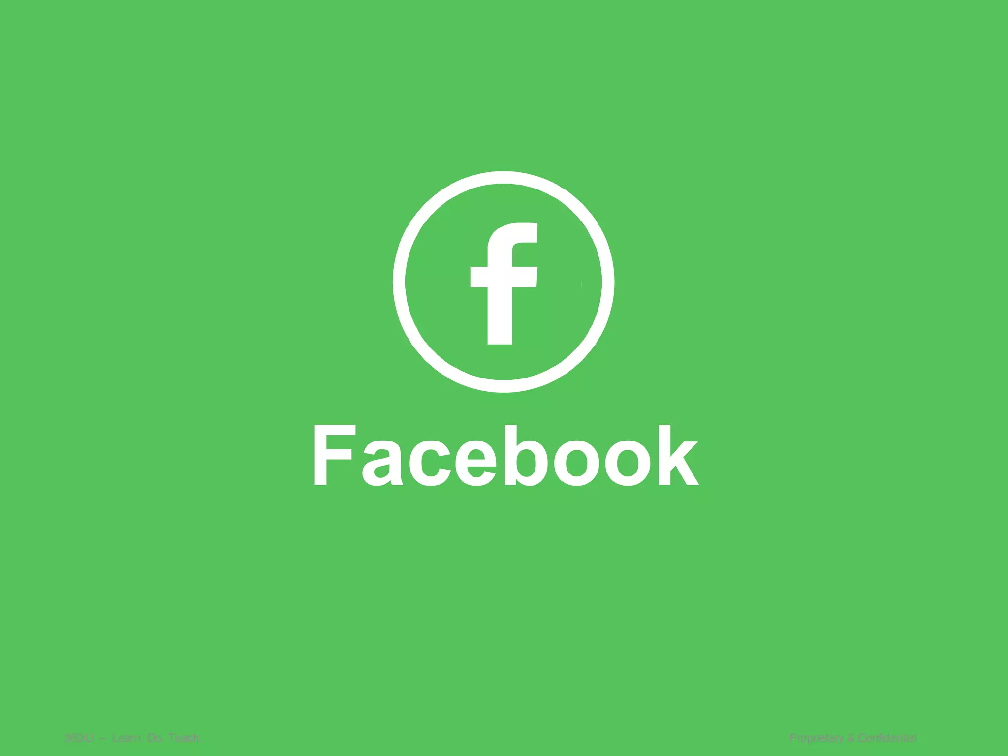 Facebook


360iU – Learn. Do. Teach.              Proprietary & Confidential
 