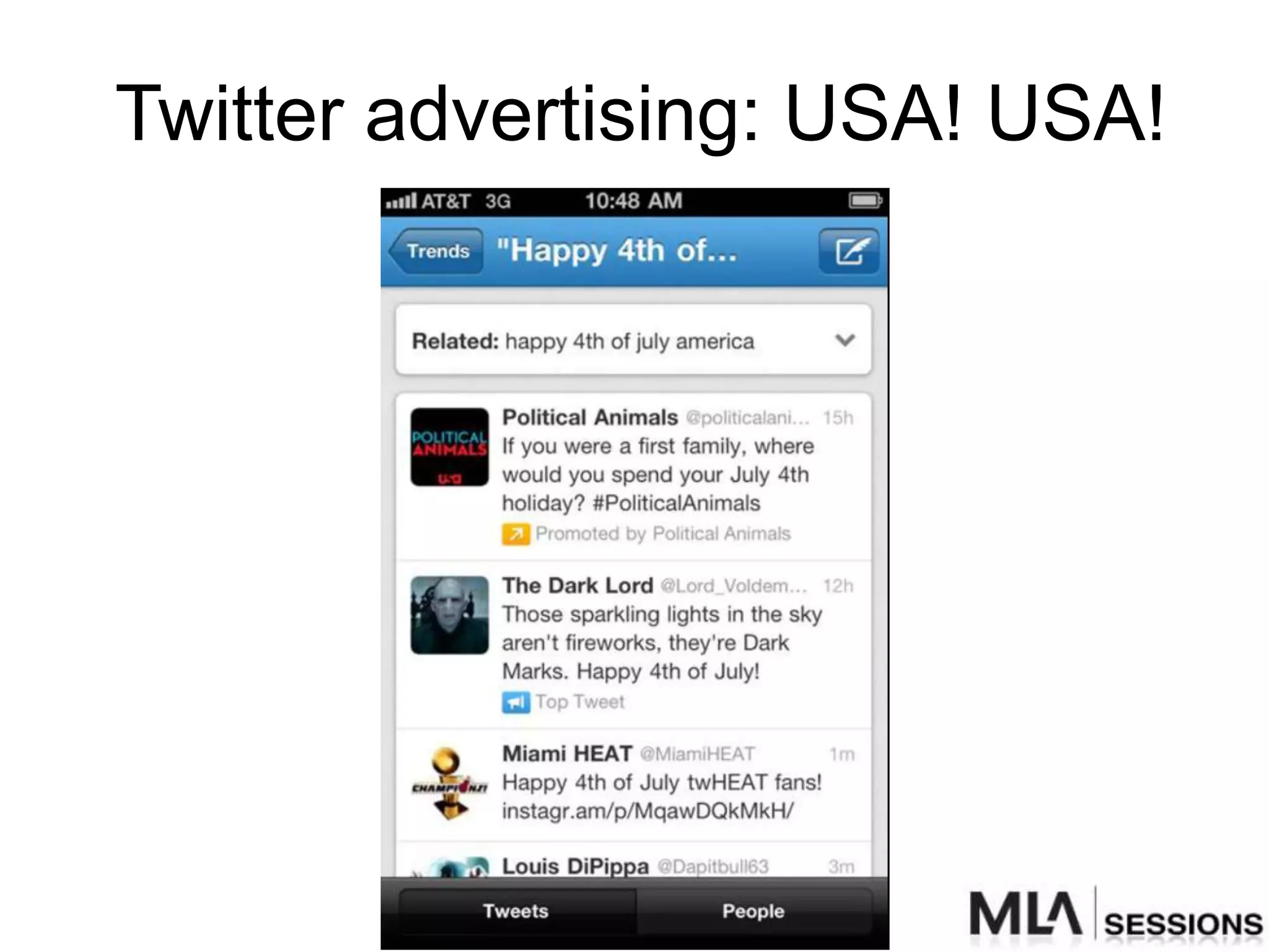 Twitter advertising: USA! USA!
 