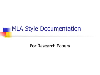 MLA Style Documentation For Research Papers 