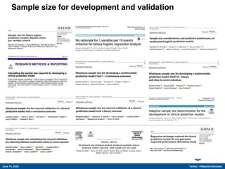 June 15, 2022 Twitter: @MaartenvSmeden
Sample size for development and validation
 