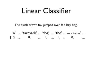 Classiﬁer Training


• Training: Given {(x, y)} and f, minimize the
  following objective function
                  N
   ...