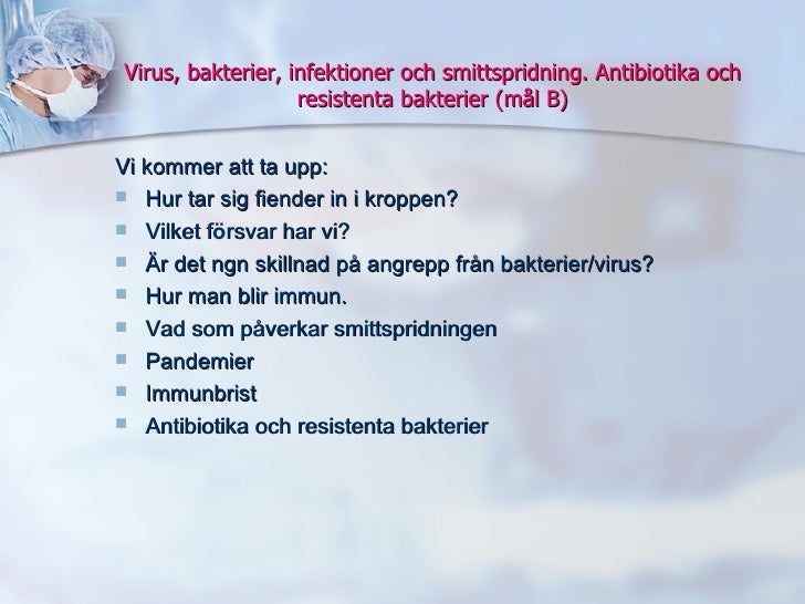 hur smittar bakterier