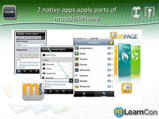 2 native apps apply parts of moodle4iPhone 