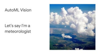 AutoML Vision
Let’s say I’m a
meteorologist
 