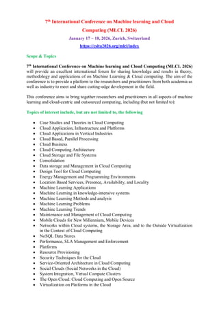 7th International Conference on Machine learning and Cloud Computing ...