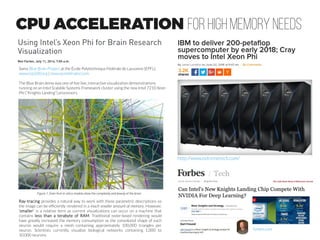 CPU Xeon E5-26xx “2” for Double-CPU Systems
tomshardware.co.uk
anandtech.com
newegg.com
Amdahl's law
Apache Spark
Amdahl's law limits the multithread
performance in practice
speedup = 1/( (1-P) + P/n )
where P is the parallel fraction and n is the number of processes (cores)
 