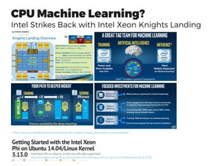 CPU Xeon E5-26xx v3 vs v4
Dual CPU system with Haswell-EP (22nm) E5-
26xx gives good multicore performance for
relatively low price, and allows a lot more RAM
than the i7 systems.
It is especially useful for “parfor” pre-processing
of datasets with Matlab (single thread for file for
example). If you don't have use for this, you might
find the i7 line more suitable with better single
core performance
Core i7 5930K vs Intel Xeon E5-2620 v4
 