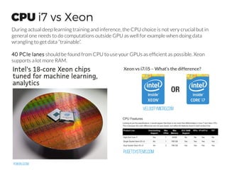 Multi-GPU Support on frameworks
http://deeplearning.net/software/theano/tutorial/using_multi_gpu.htm
l Linear speedup of I...