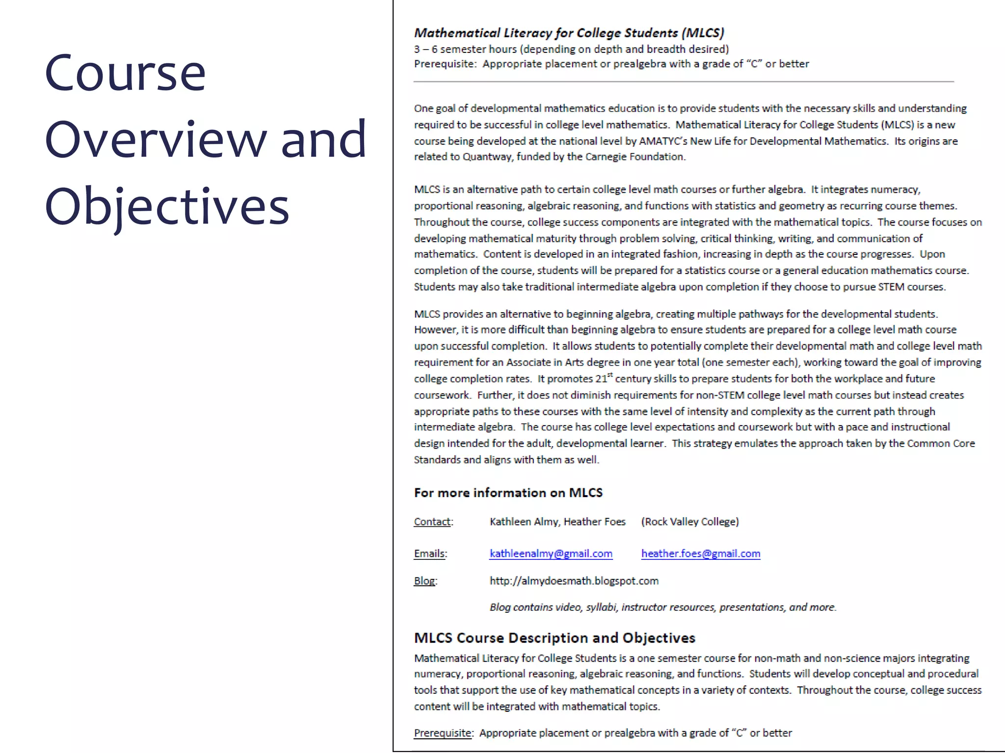 Course
Overview and
Objectives
 