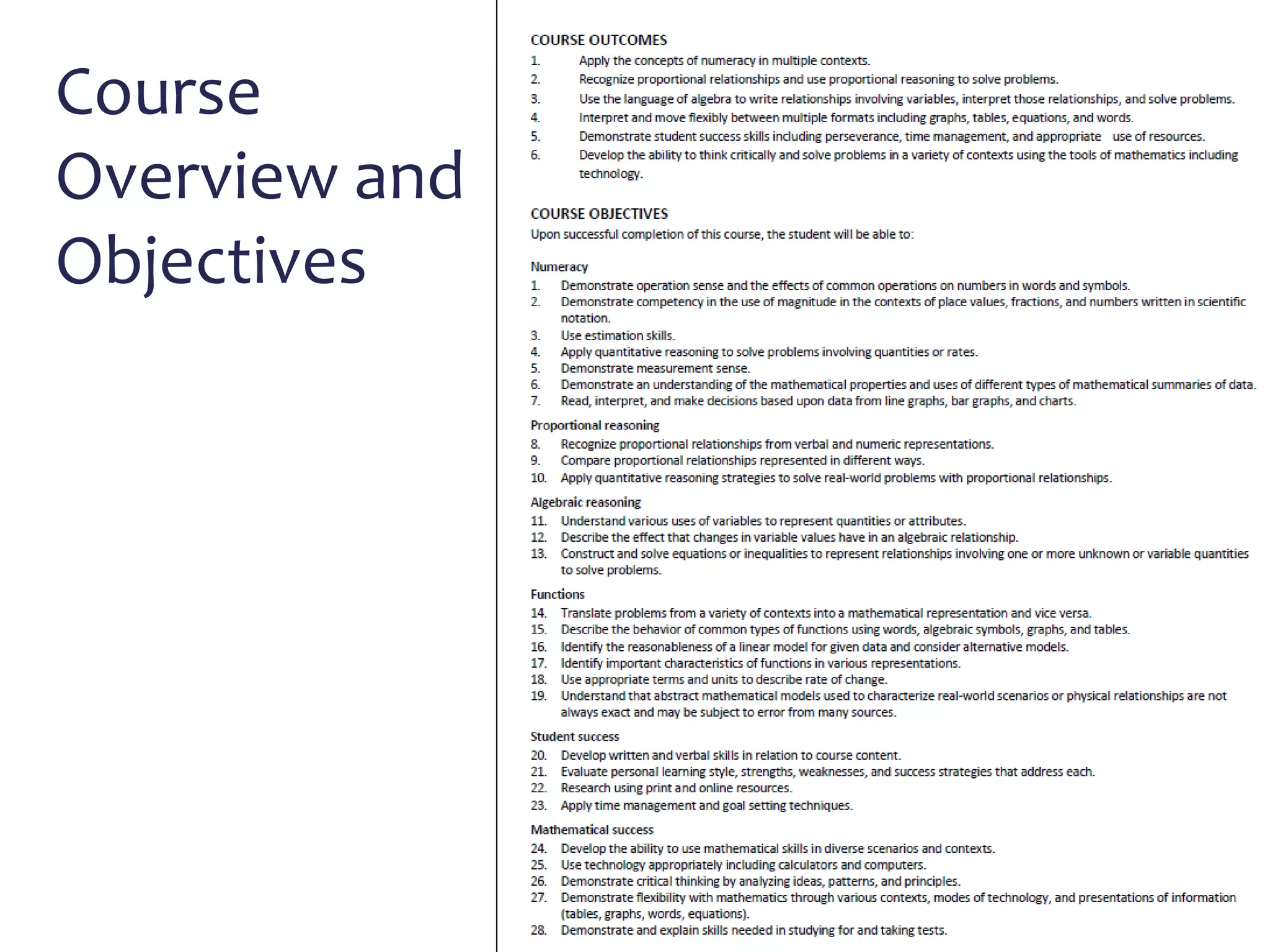 Course
Overview and
Objectives
 