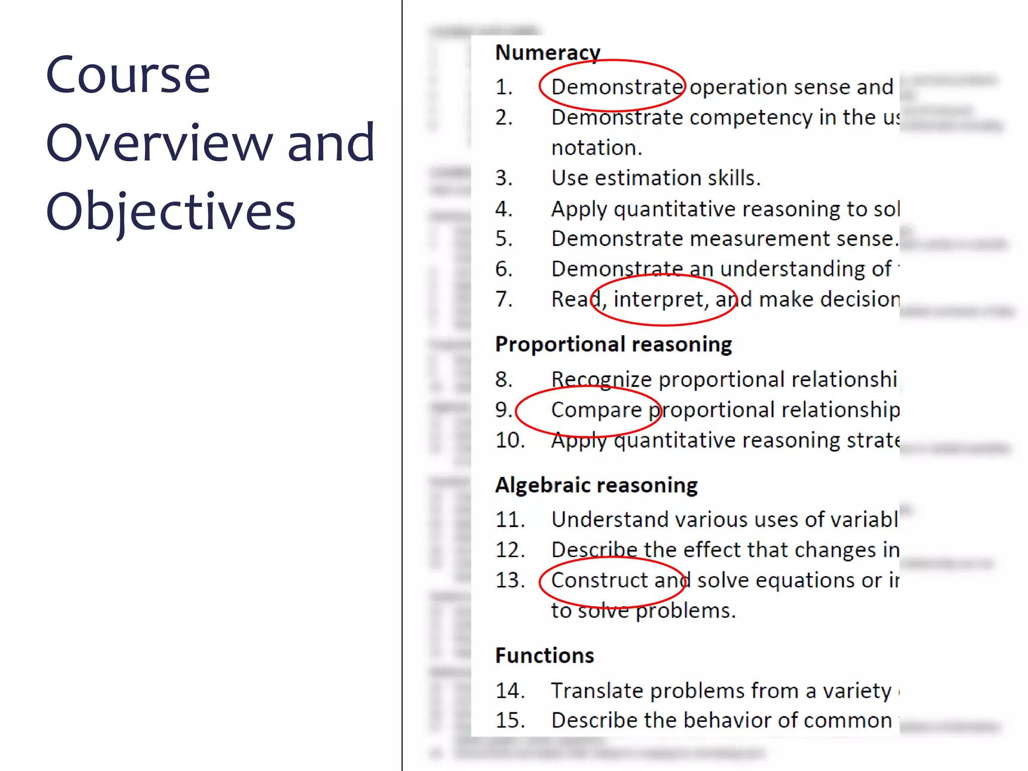 Course
Overview and
Objectives
 