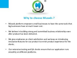 MLeads platform for Lead management and event management 