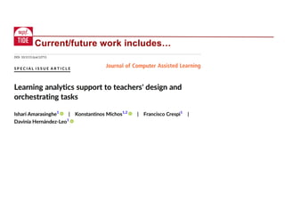 Current/future work includes…
 