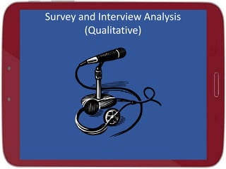 Survey and Interview Analysis
(Qualitative)
 