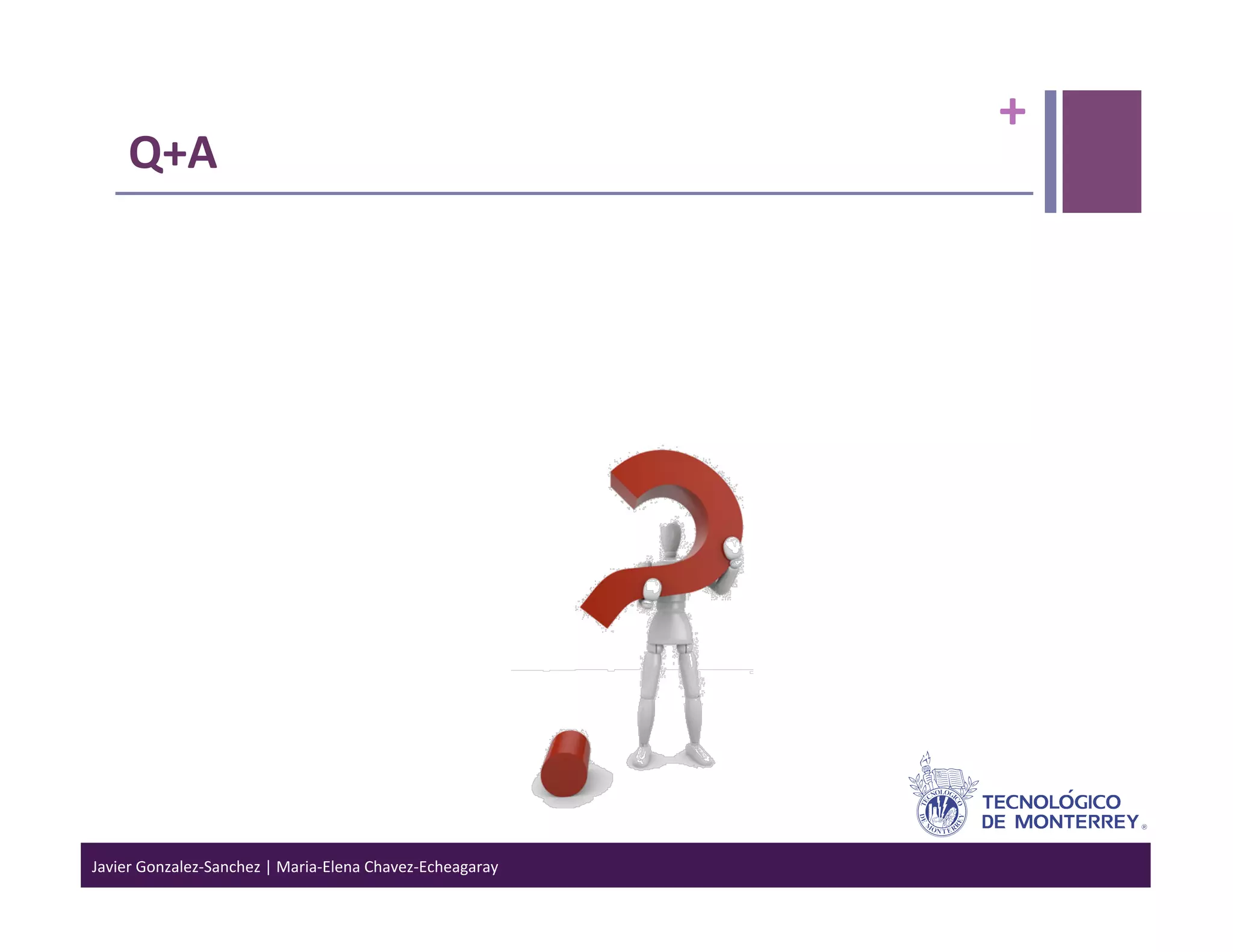 +	
  
      Q+A	
  




Javier	
  Gonzalez-­‐Sanchez	
  |	
  Maria-­‐Elena	
  Chavez-­‐Echeagaray	
  
 