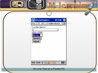 On Line Test on a Pocket PC 